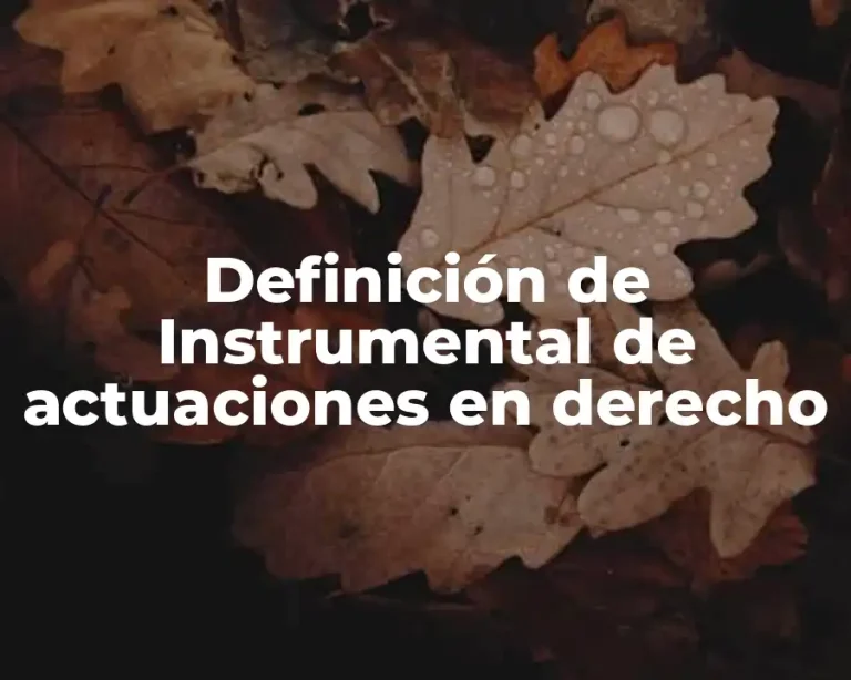 Definición de Instrumental de actuaciones en derecho