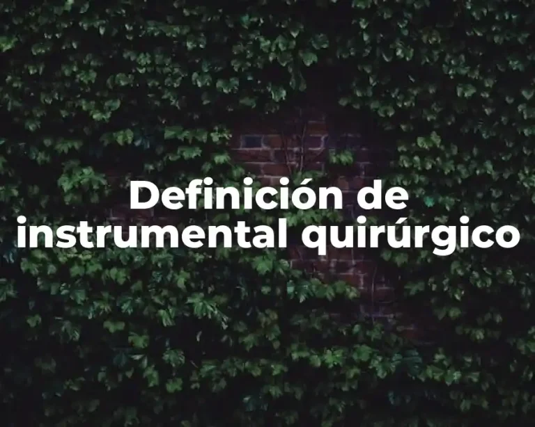 Definición de instrumental quirúrgico