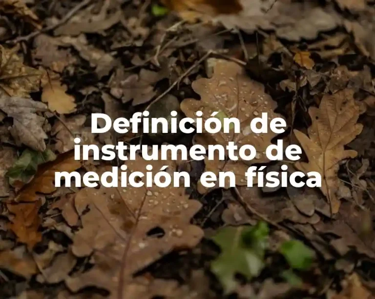 Definición de instrumento de medición en física