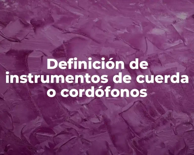 Definición de instrumentos de cuerda o cordófonos