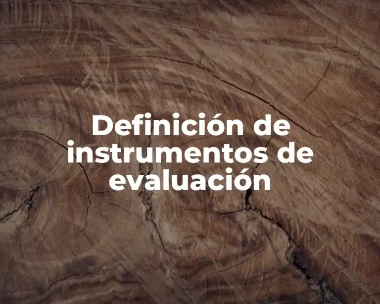Definición de instrumentos de evaluación