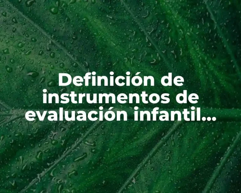 Definición de instrumentos de evaluación infantil psicológica concepto