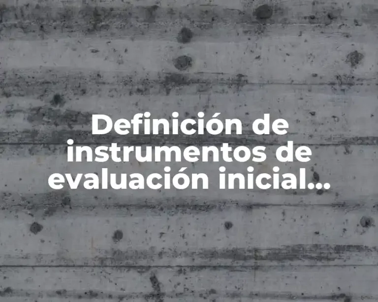 Definición de instrumentos de evaluación inicial procesal y final