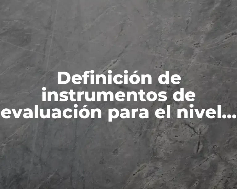 Definición de instrumentos de evaluación para el nivel medio superior