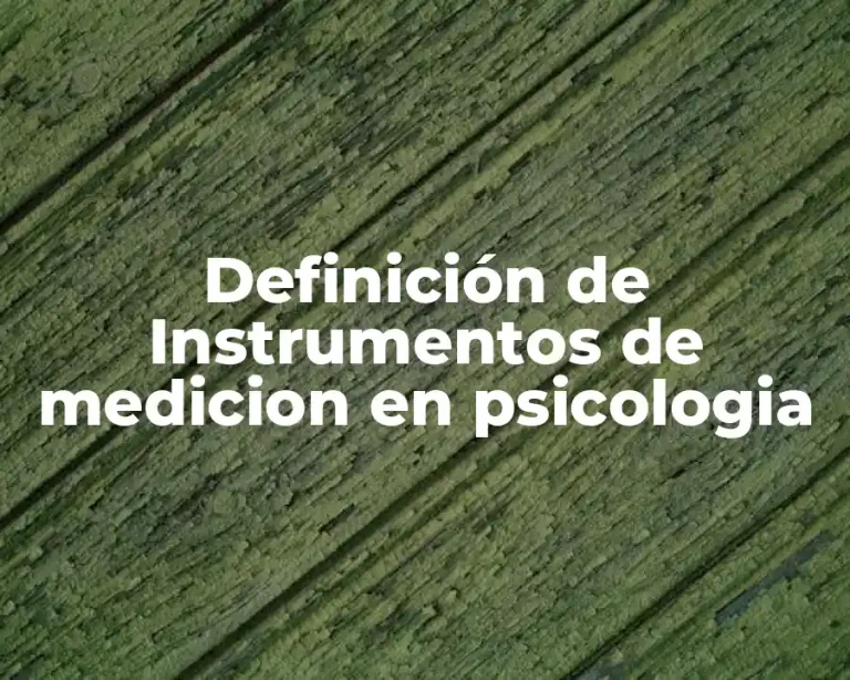 Definición de Instrumentos de medicion en psicologia