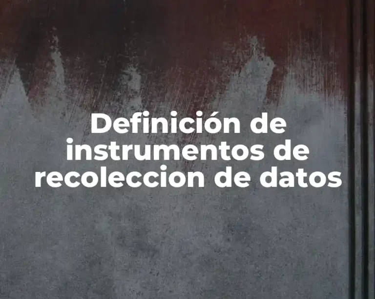 Definición de instrumentos de recoleccion de datos