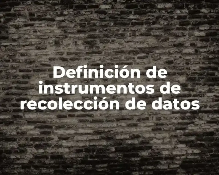 Definición de instrumentos de recolección de datos
