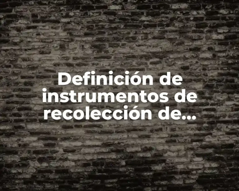 Definición de instrumentos de recolección de información