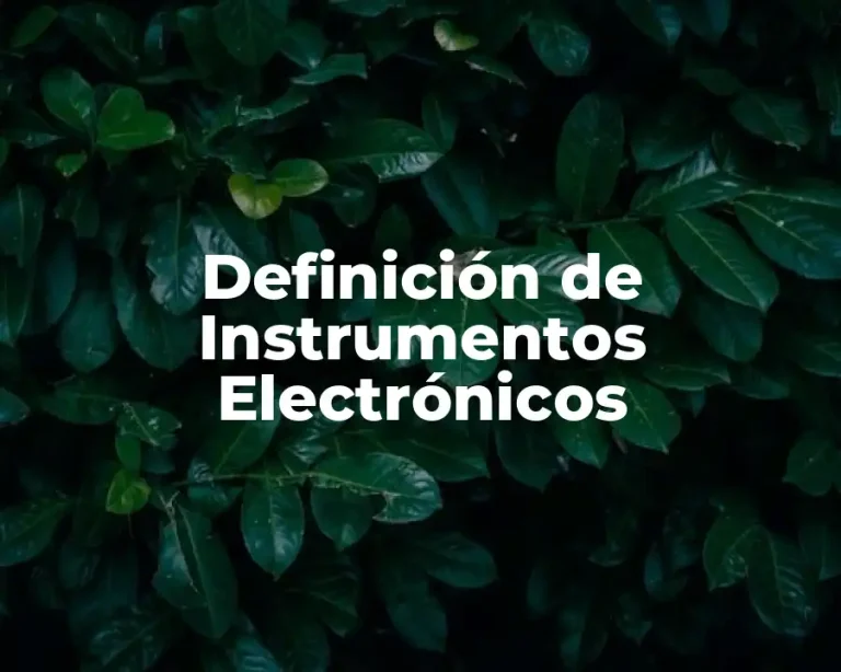 Definición de Instrumentos Electrónicos