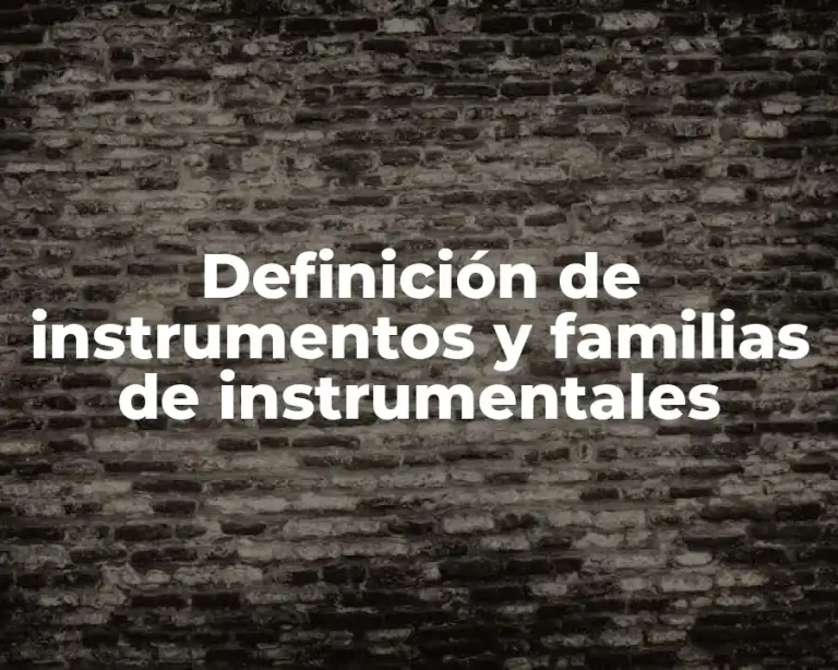 Definición de instrumentos y familias de instrumentales