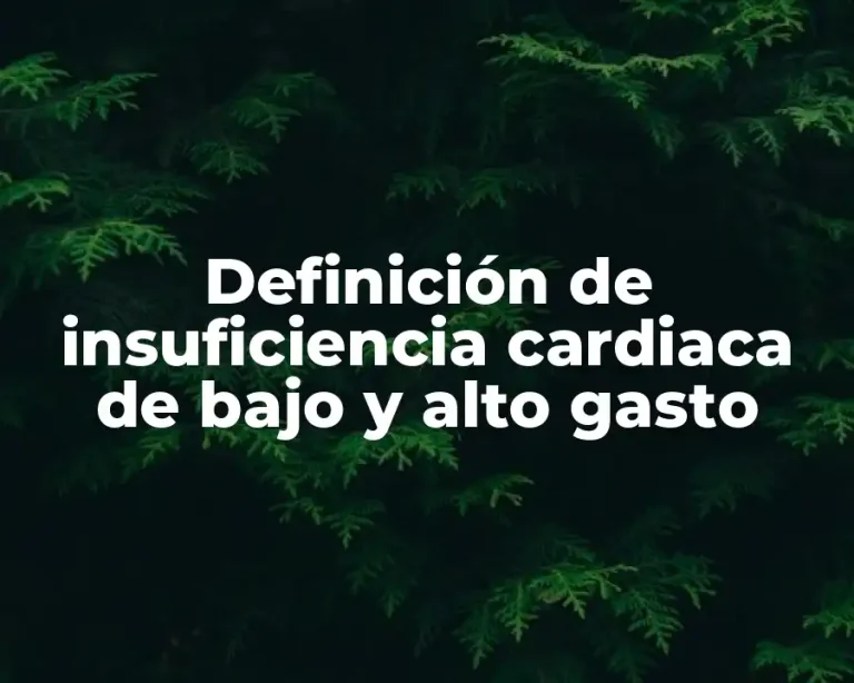 Definición de insuficiencia cardiaca de bajo y alto gasto