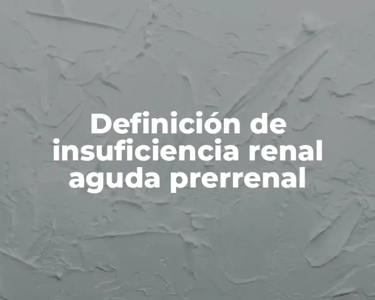 Definición de insuficiencia renal aguda prerrenal