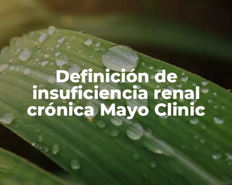 Definición de insuficiencia renal crónica Mayo Clinic