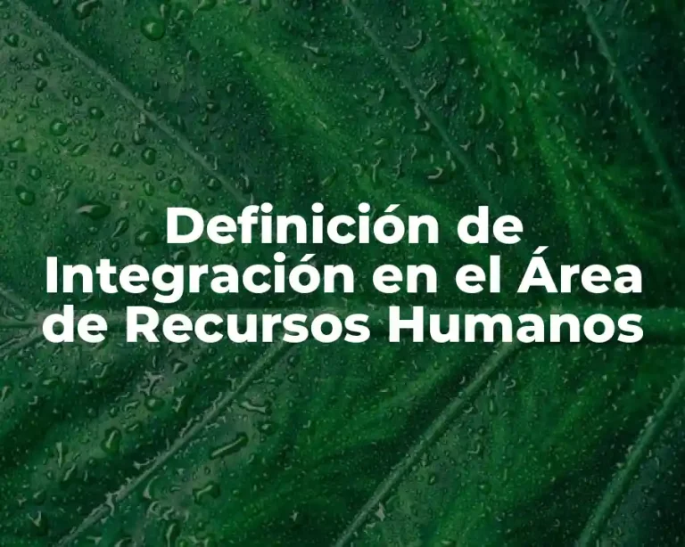 Definición de Integración en el Área de Recursos Humanos