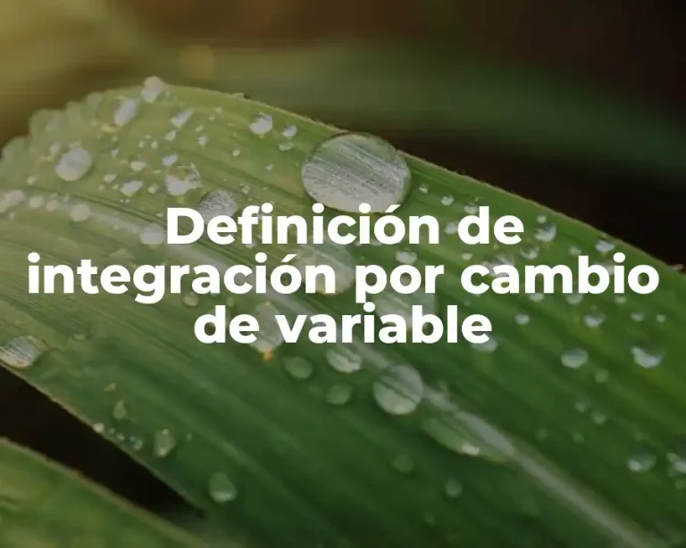 Definición de integración por cambio de variable