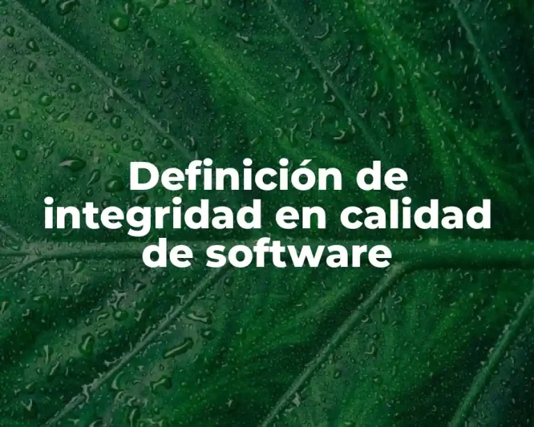 Definición de integridad en calidad de software