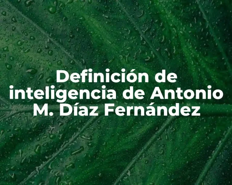 Definición de inteligencia de Antonio M. Díaz Fernández