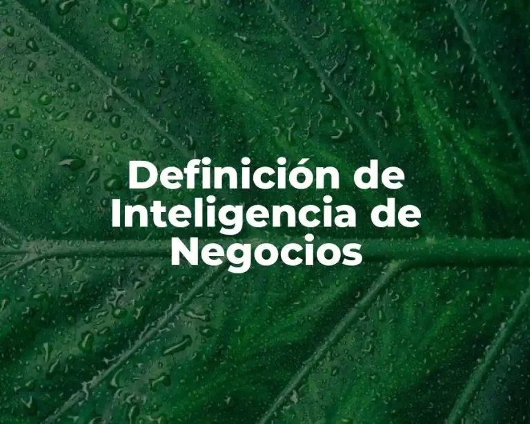 Definición de Inteligencia de Negocios