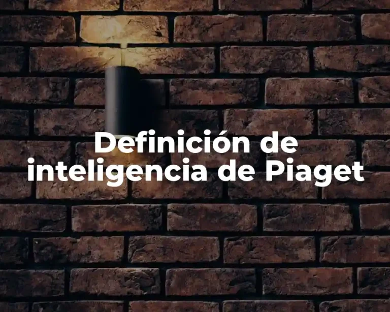 Definición de inteligencia de Piaget