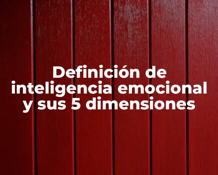 Definición de inteligencia emocional y sus 5 dimensiones