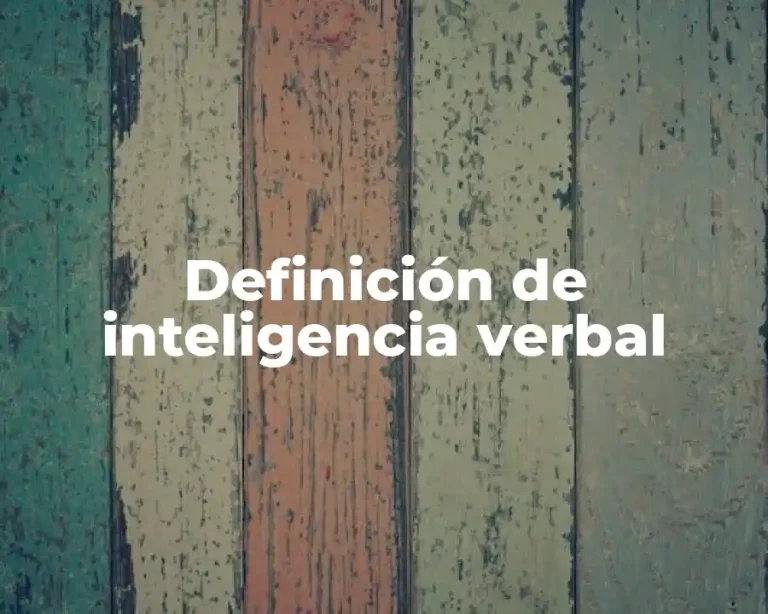Definición de inteligencia verbal