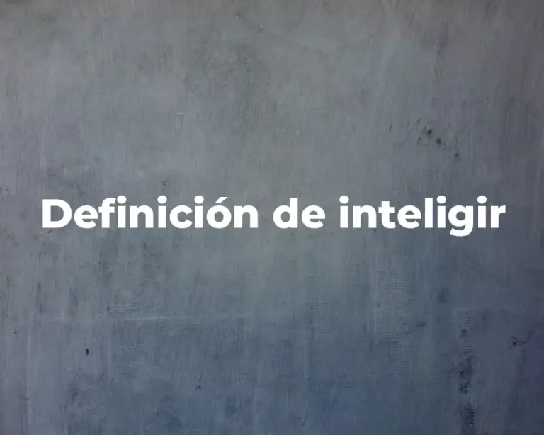 Definición de inteligir