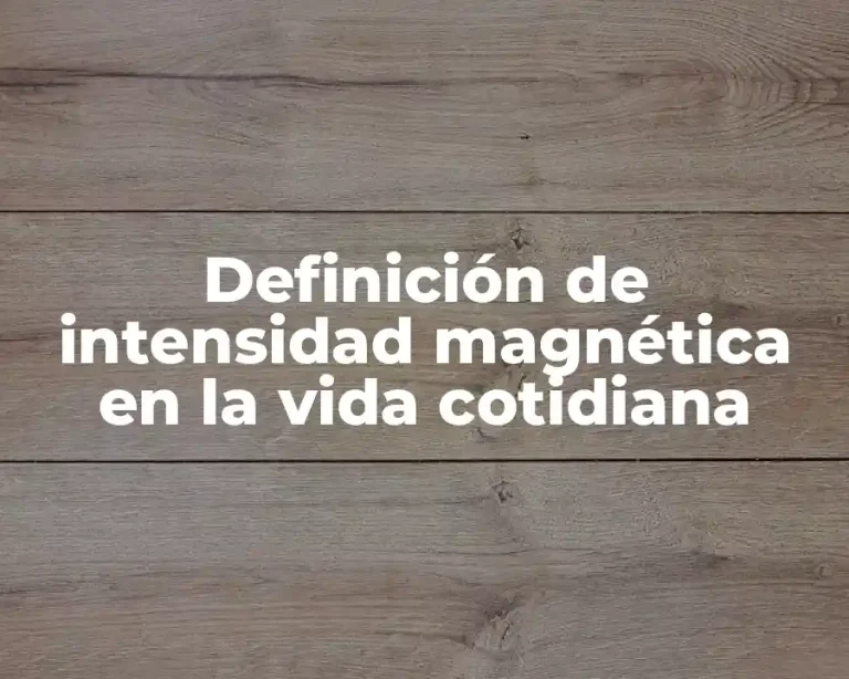 Definición de intensidad magnética en la vida cotidiana