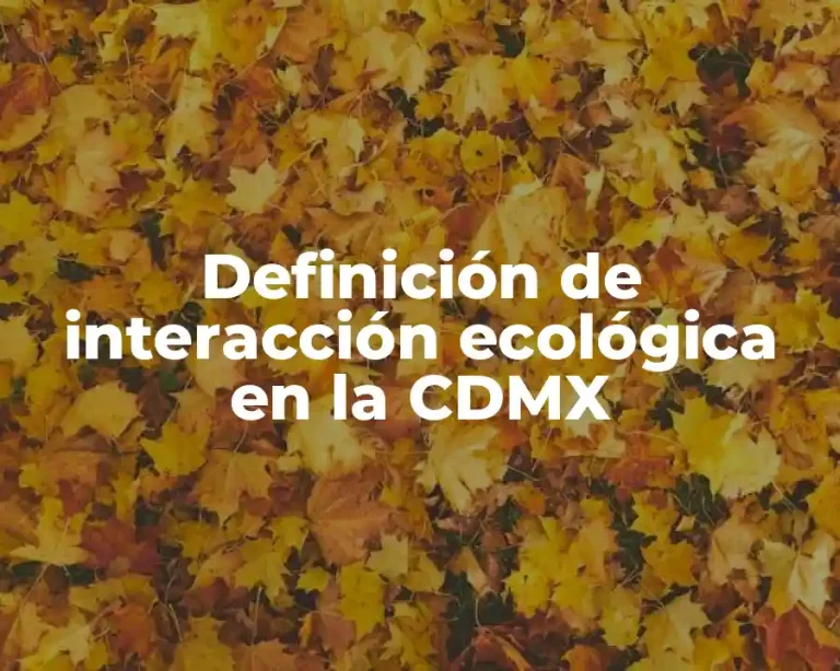 Definición de interacción ecológica en la CDMX