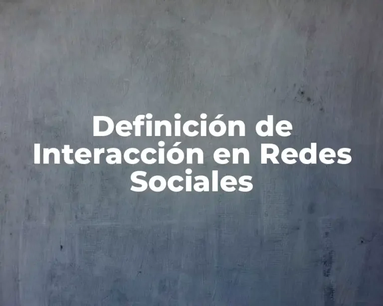 Definición de Interacción en Redes Sociales