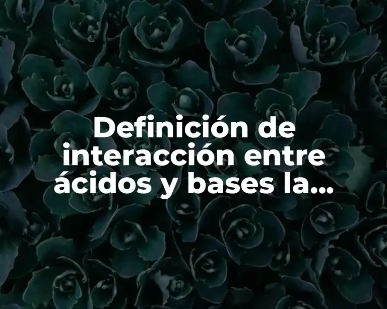 Definición de interacción entre ácidos y bases la neutralización