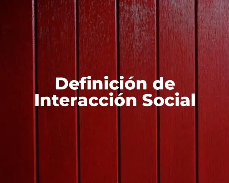 Definición de Interacción Social