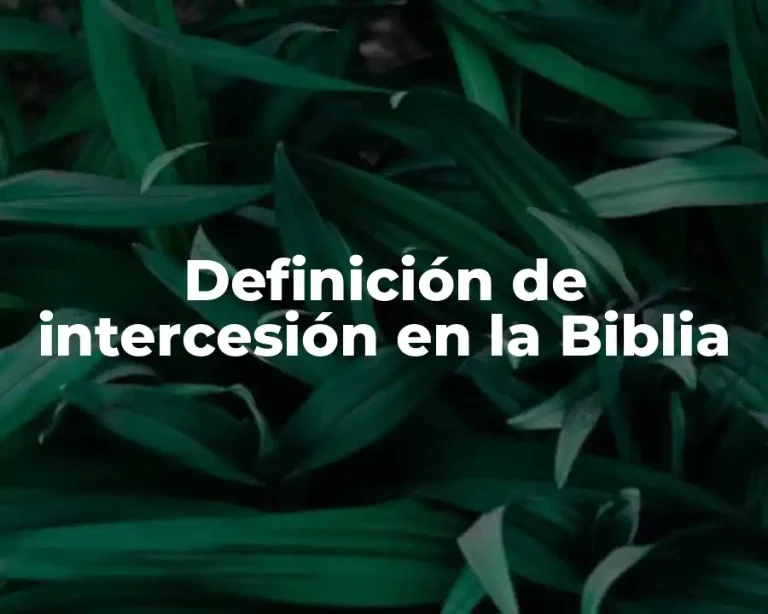 Definición de intercesión en la Biblia