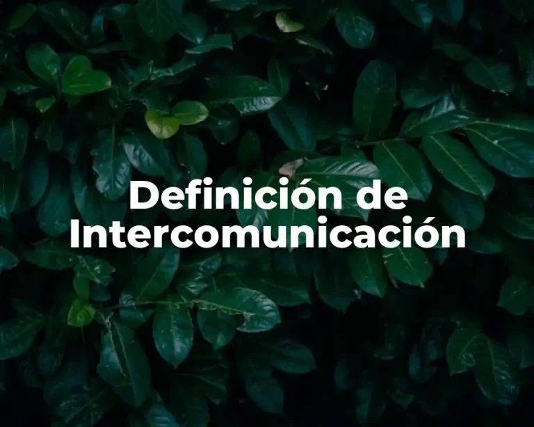 Definición de Intercomunicación