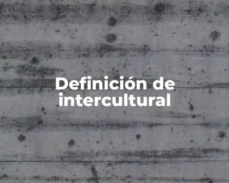Definición de intercultural