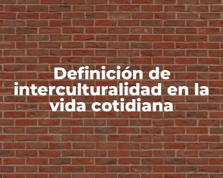 Definición de interculturalidad en la vida cotidiana