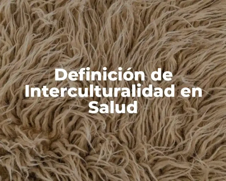 Definición de Interculturalidad en Salud