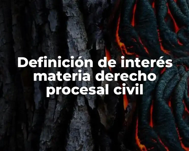 Definición de interés materia derecho procesal civil