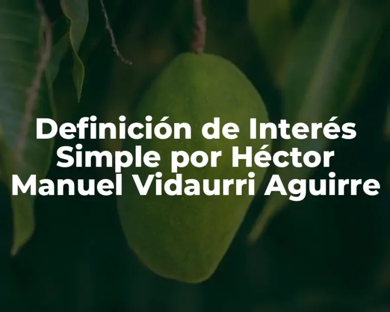 Definición de Interés Simple por Héctor Manuel Vidaurri Aguirre