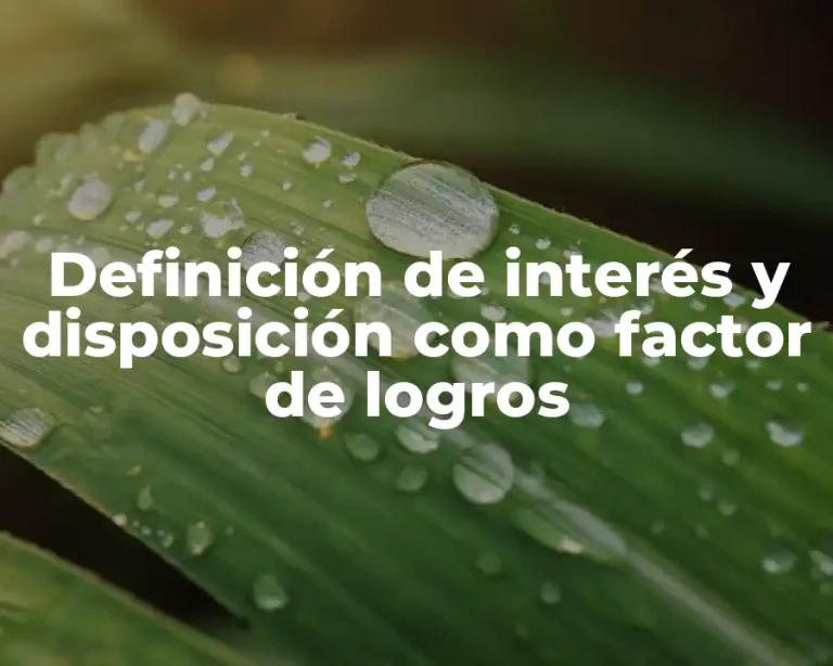 Definición de interés y disposición como factor de logros