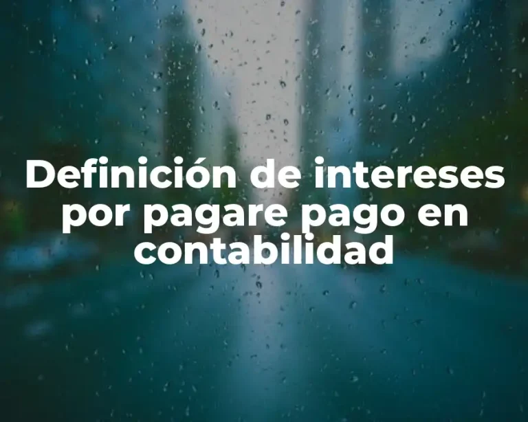 Definición de intereses por pagare pago en contabilidad