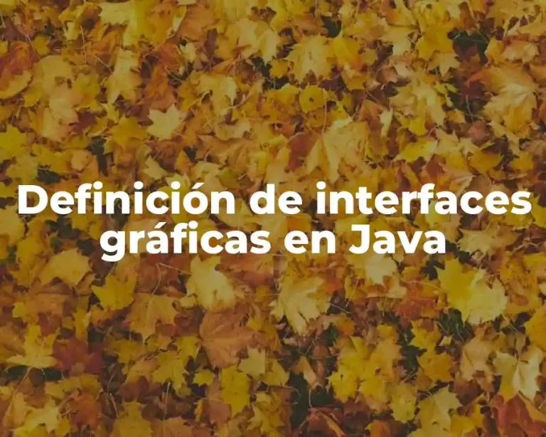 Definición de interfaces gráficas en Java
