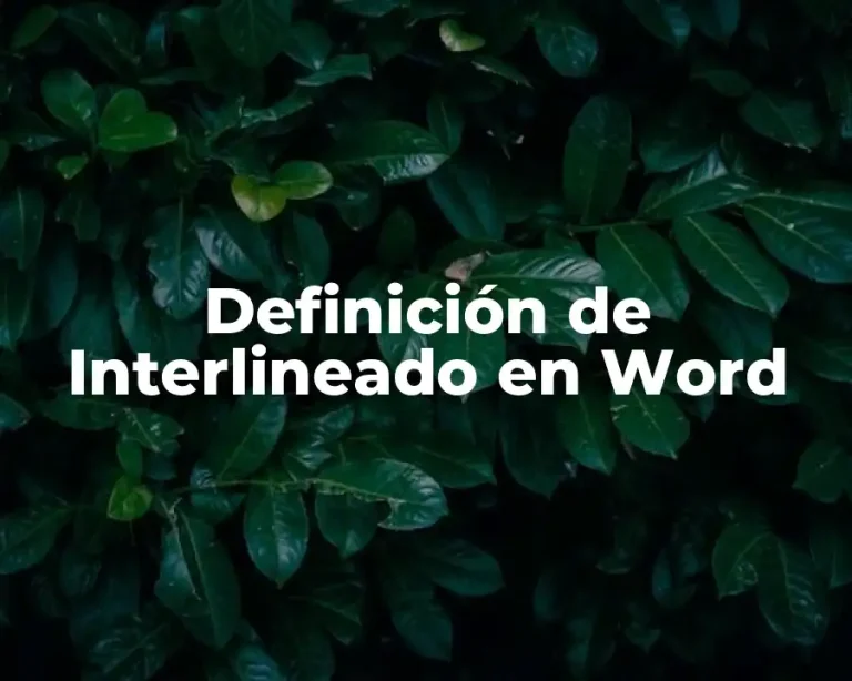 Definición de Interlineado en Word