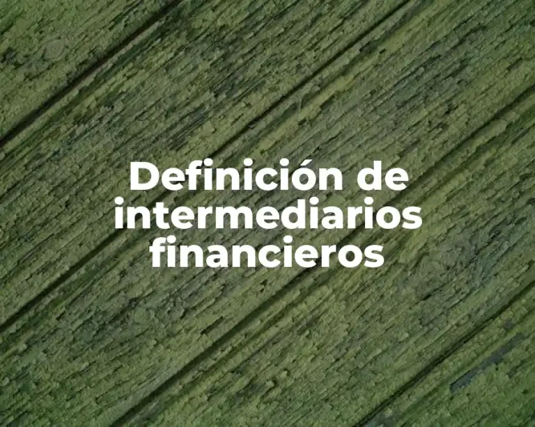 Definición de intermediarios financieros