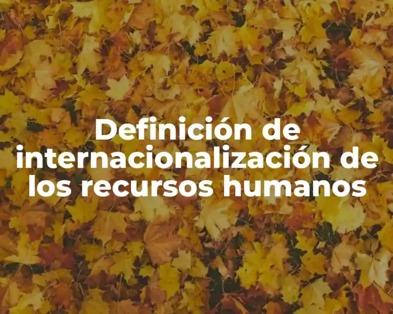 Definición de internacionalización de los recursos humanos
