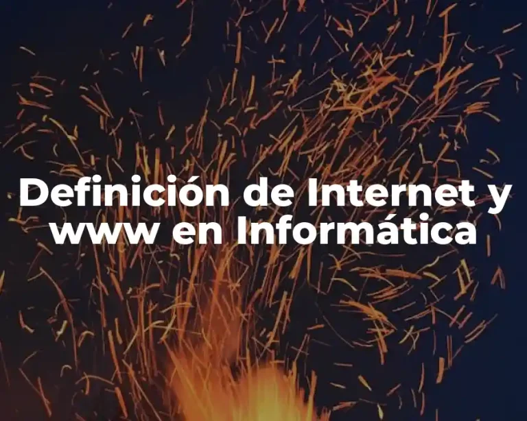 Definición de Internet y www en Informática
