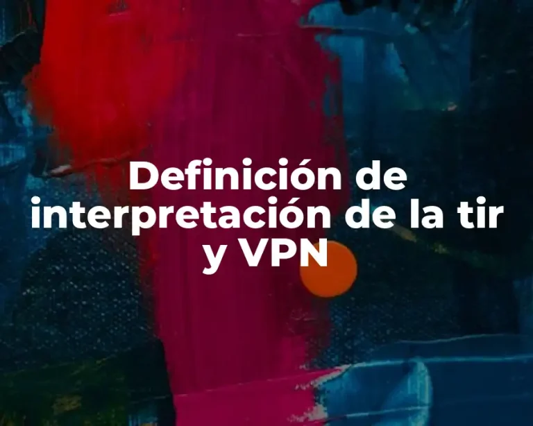 Definición de interpretación de la tir y VPN