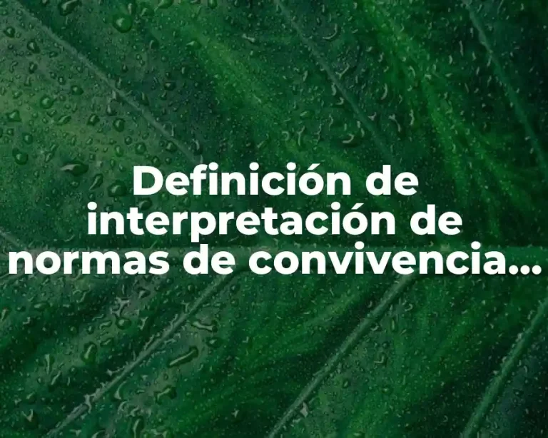 Definición de interpretación de normas de convivencia y profesional