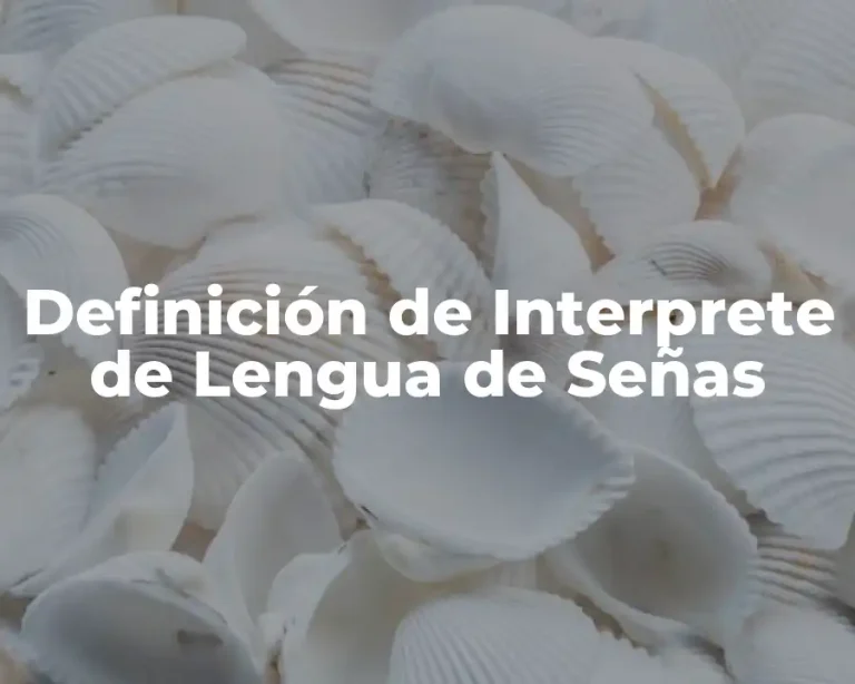 Definición de Interprete de Lengua de Señas
