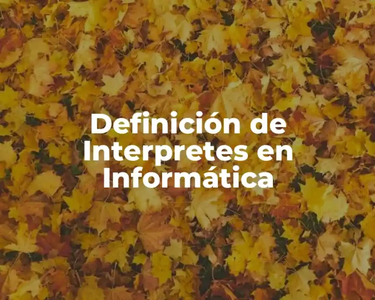 Definición de Interpretes en Informática