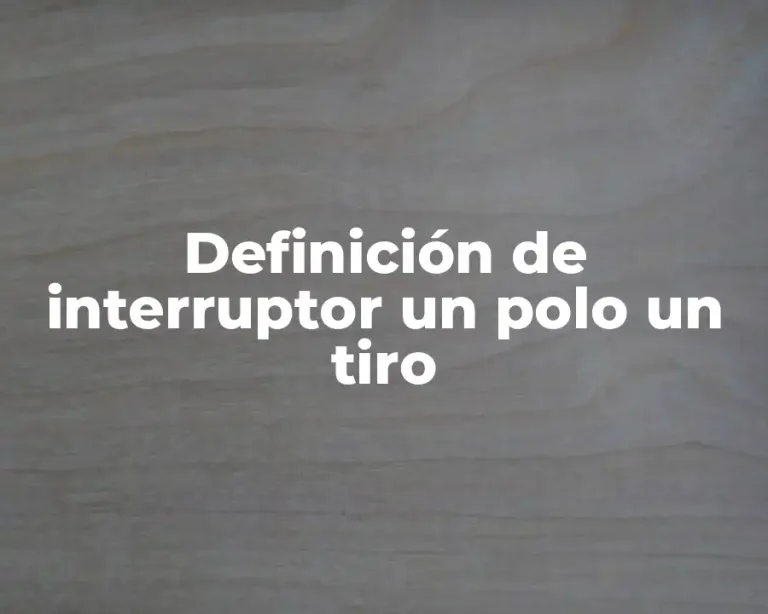Definición de interruptor un polo un tiro